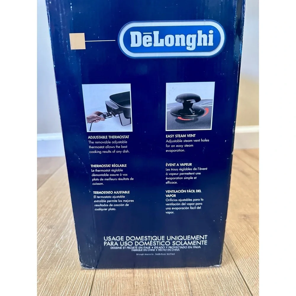 De'Longhi Electric Skillet BG45 with Tempered Glass Lid, 16